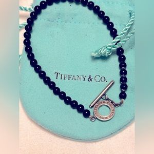 Tiffany Black Onyx Small Bead Bracelet - 7.5” Length.